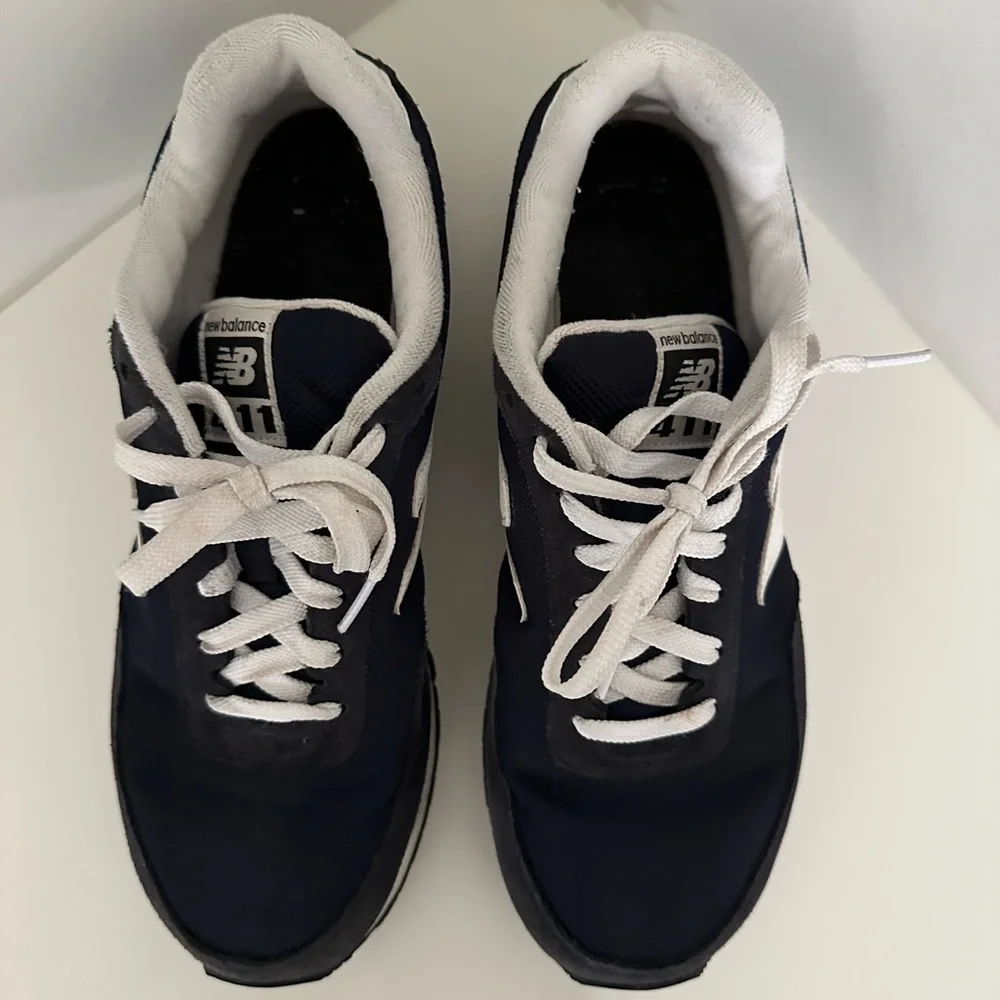 New Balance 411 Navy and White Athletic Shoes - Picture 7 of 8